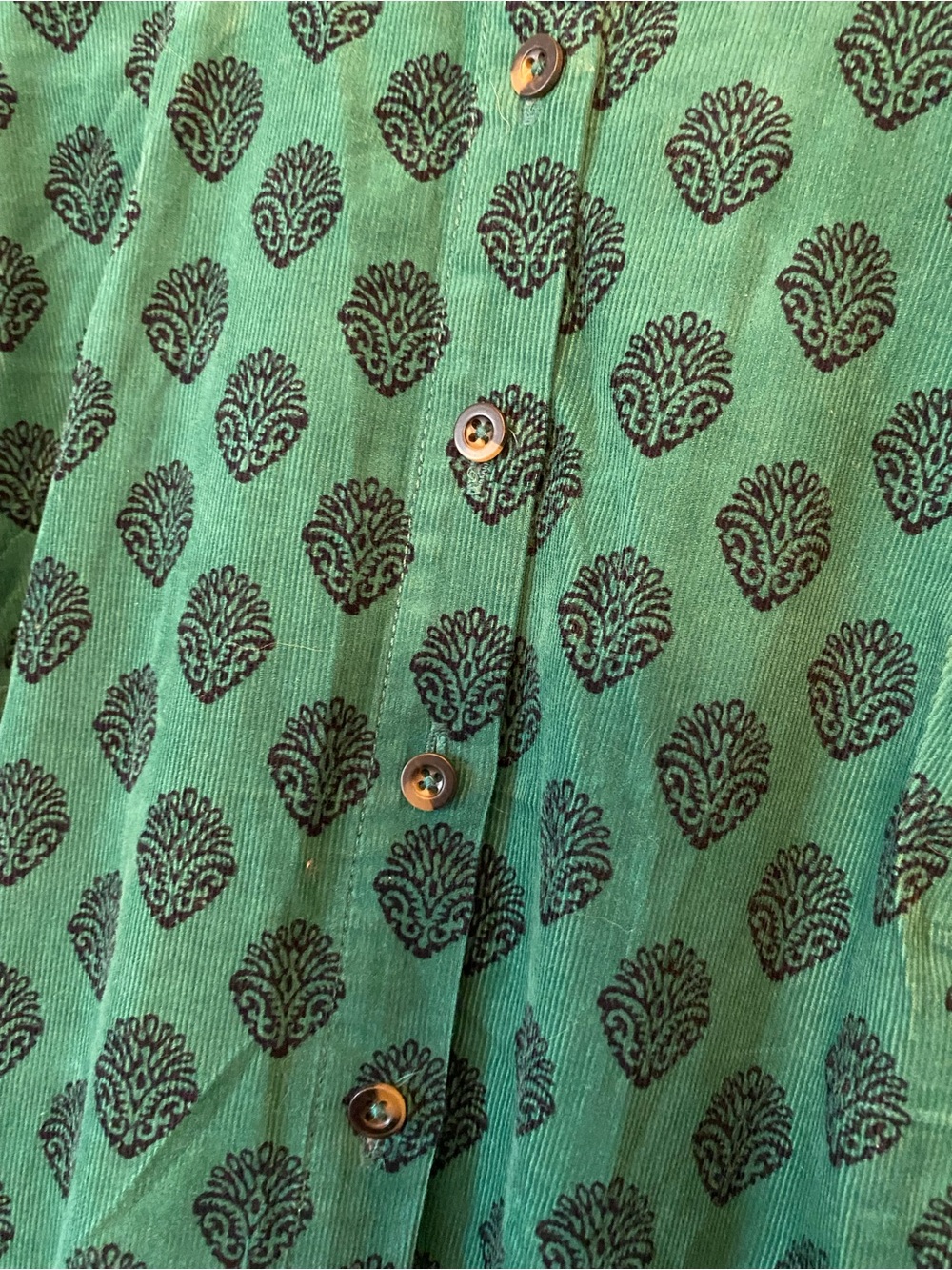 Boden Emerald Green Long Sleeve Patterned Maxi Dress Corduroy 💚🖤 - Picture 3 of 7